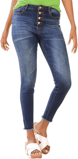 K. Jordan Women's High-Waist Button Jean