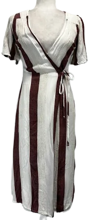 Lulu's Caleta Stripe Wrap Midi Dress