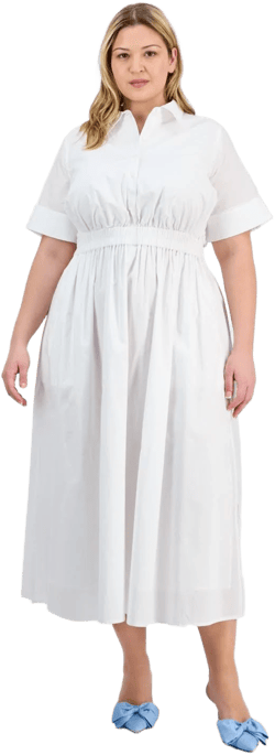 On 34th Women's Cotton Midi Shirtdress