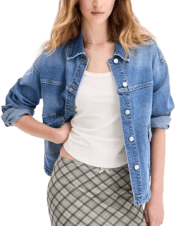 Celebrity Pink Juniors' Oversized Denim Shirt Jacket