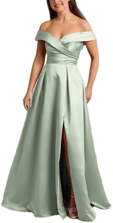 DB Studio Off-The-Shoulder Satin Ball Gown Dress