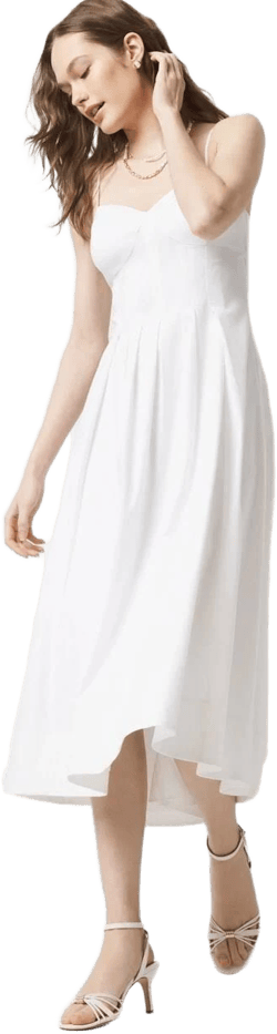 White House Black Market Poplin Corset Midi Dress
