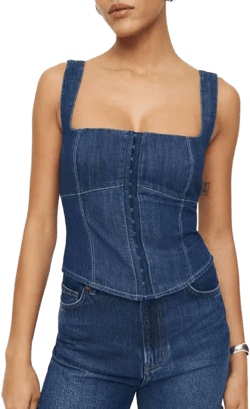 Reformation Women's Tagliatelle Sleeveless Denim Shirt