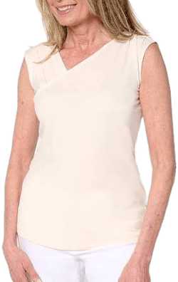 Susan Graver Extended Sleeve Pleat Detail Top
