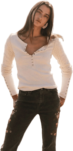 böhme Naomi Cable Knit Sleeve Top