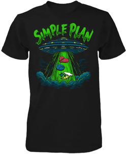 Simple Plan Band Apparel & Merchandise Alien UFO T-Shirt