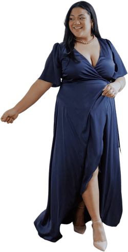 Vara Satin Maxi Wrap Dress