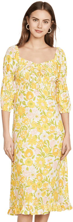 Faithfull The Brand Nora Midi Dress Jolene Floral Print