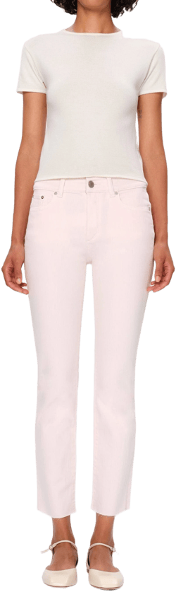 DL1961 Women's Mara Straight Mid Rise Instasculpt Ankle Jeans