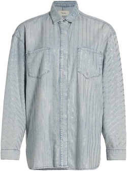 Triarchy Women's Ms. Sofiane Crystal-Embellished Classic Denim Shirt