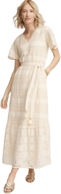 Chico's Women's Crochet-Lace Maxi Dress