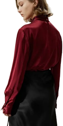 Lilysilk Women's Asymmetrical Embellished Pleats Silk Shirt