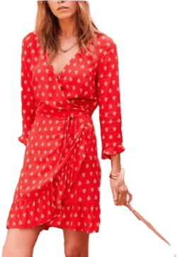 Sezane Red Wrap Dress