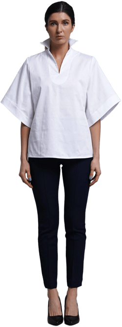 Modern Women's Cotton Pop Collar Shirt