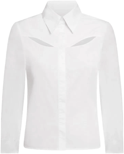 White Du Pleated Cotton Poplin Shirt