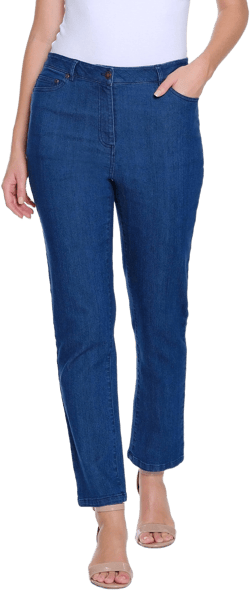 Silk Stretch Denim Ankle Jeans