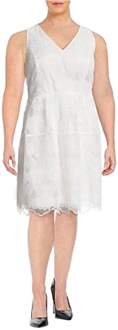 Ivanka Trump V-Neck Lace Fit & Flare Dress