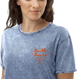 Buckle Bunny Embroidered Denim T-Shirt