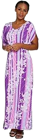 Bob Mackie's Floral Printed Tulip Sleeve KnitMaxi Dress