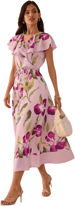 Lilora Women's Mid-Length Floral Print Dress