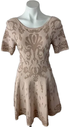 Ivanka Trump Shimmer Fit Flare Moroccan Sweater Dress