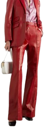 Women's Handmade Red Leather Pant