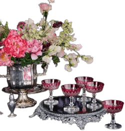 Vintage 1900 Baccarat Crystal Richelieu Rose Overlay Coupes