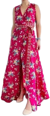 York & Co. Pink Floral Wrap Maxi Dress