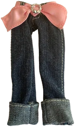 Bratz Girlz Girl Doll Clothes Dark Denim Cuff Pants With Pink Belt