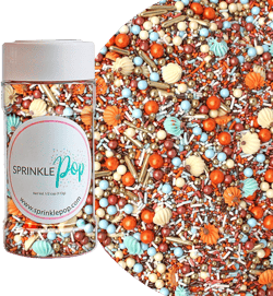 Pumpkin Carriage Sprinkle Mix| Made In USA By Sprinkle Pop| Burnt Orange Light Blue Rose Gold Vintage Gold Sprinkles With Pumpkins Royal Icing| Fall Sprinkles For Decorating Cake Cookies Cupcakes, 4oz 4 Ounce (Pack of 1) Pumpkin Carriage