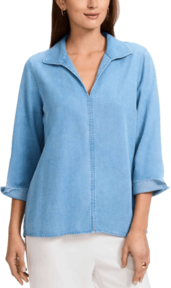 Foxcroft Women's Agnes Denim Shirt