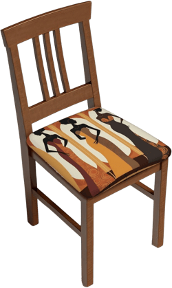 Set of 2 Removable Chair Seat Covers for Dining Room, African Woman Stretchable Office Kitchen Chair Slipcovers Cushion Protector Black Furniture Decor, 16.9x16.9 Inches African Woman 2 Pcs