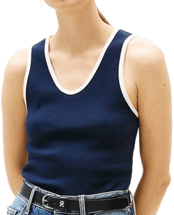 Tommy Hilfiger Women's Ribbed Stretch-Cotton V-Neck Tank