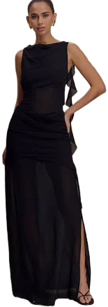 Daria Draped Chiffon Maxi Dress