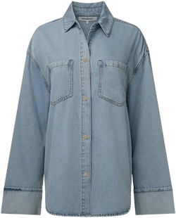 WeWoreWhat Women's Denim Cuff Shirt