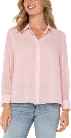 Liverpool Los Angeles Women's Long Sleeve Shirt with Pleat Back