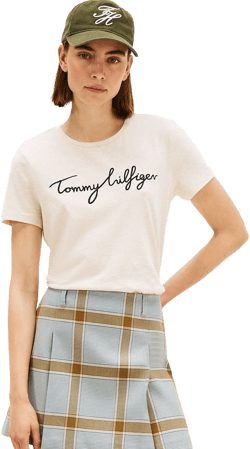 Tommy Hilfiger Women's Embroidered Signature Crewneck T-Shirt