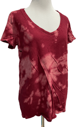 Pink Brand Bleach Dyed Top