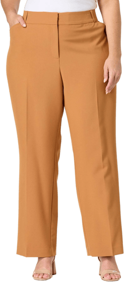 Plus Petite Solid Curvy Trouser Pants