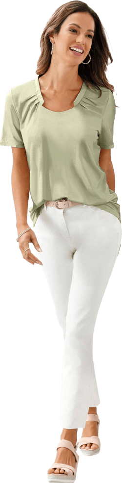 Pleated Neckline Shirt