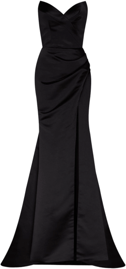 Strapless Evening Gown with Thigh Slit
