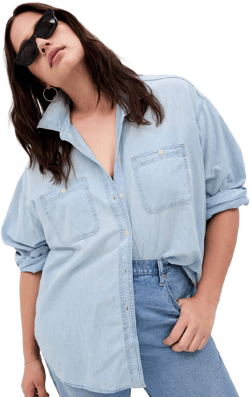 Gap Women's Oversized Chambray Denim Shirt