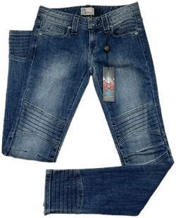 Ed Hardy Women's Skinny Fit Zipper Ankle Biker Jeans