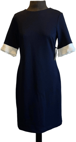 New York & Company Elegant Pleated Sleeve Dress