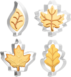Fall Leaf Cookie Cutter Set 4 Piece Fall Leaves Cookie Cutters Autumn Cookie Cutters Thanksgiving Cookie Cutters Leaf Shapes-Diswasher Safe-Fall Holiday Cookie Cutters Shapes For Baking
