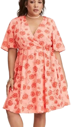 Torrid Sienna Garden Georgette Wrap Dress