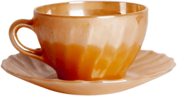 Tea cups with sugar bowl