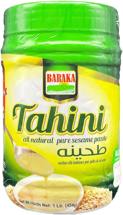 Baraka Unsalted Tahini Sesame Paste 100% All Natural, No Preservatives, No Salt Added | Perfect for Hummus, Middle Eastern Dips, Creamy Sauces, Mediterranean Yogurt Dressings | 16 oz (Pack of 1)