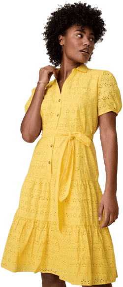 Untuckit Cotton Eyelet Short Sleeve Augusta Dress