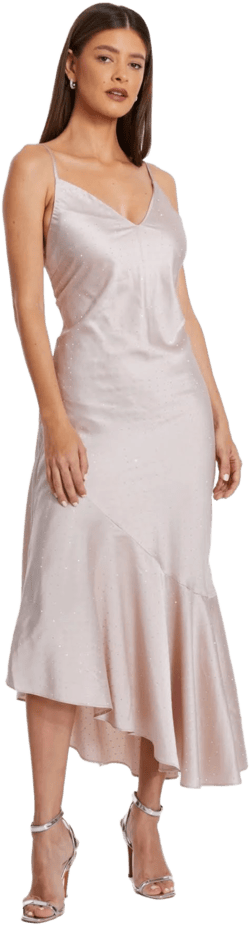 Quiz Women's Satin V Neck Maxi Dress